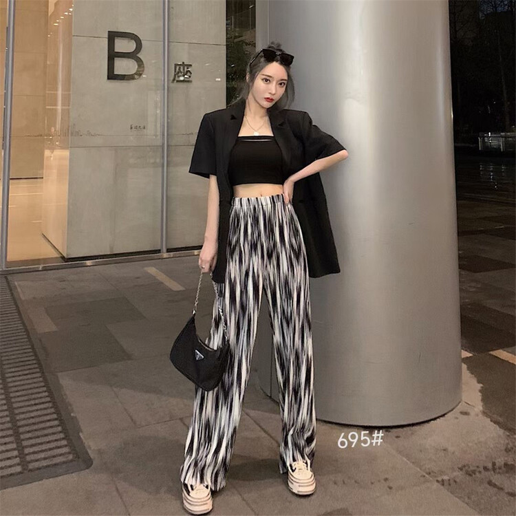 [Shangpin Wanqian] printed folding loose casual pants ys1-695# hjy