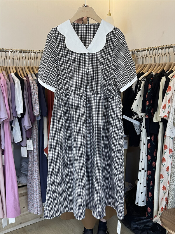 [seek peach] Korean breasted Pleated Dress 5286# ll
