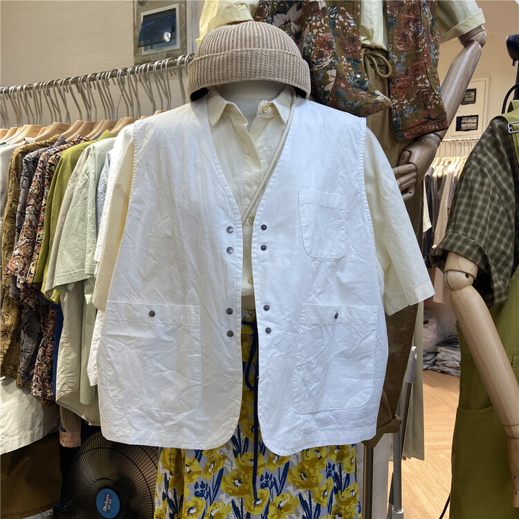 goods in stock! [ninestone Jiushi] V-neck single breasted comfortable Korean vest 26959# L