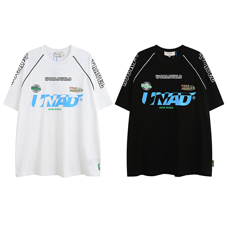 [the unvowed] men's and women's personalized letter printed raglan sleeve short sleeve T-shirt 3102# ZZL