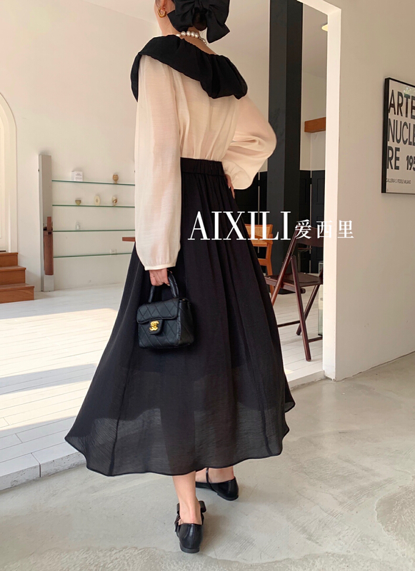 [aixili aisili] temperament solid color thin skirt 6256# WPL