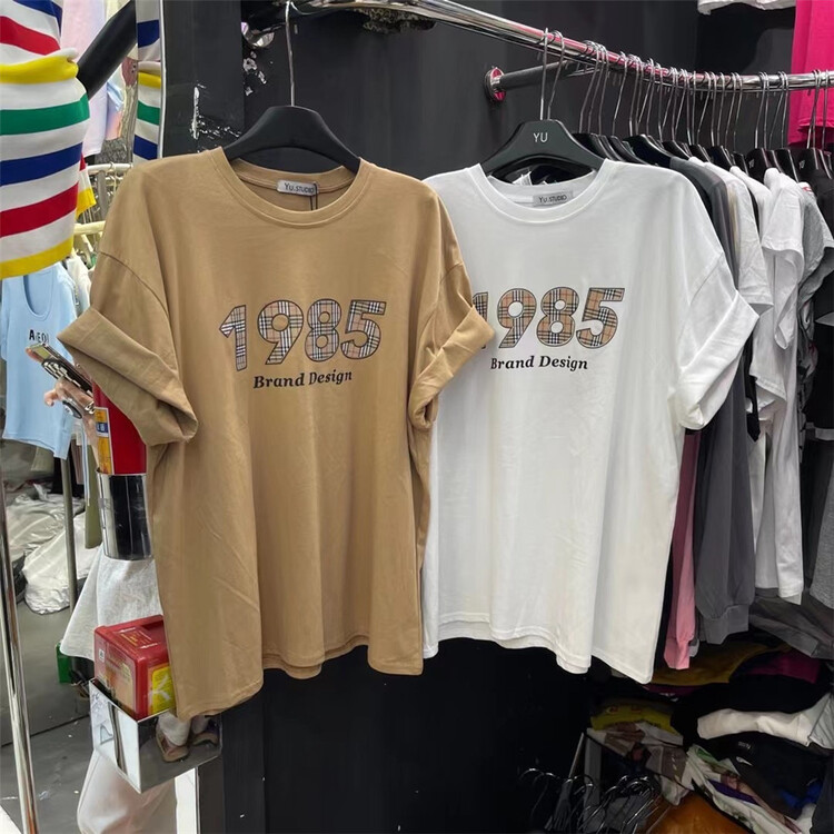 [Yu] Korean loose 1985 short sleeve T-shirt 56700# cqw