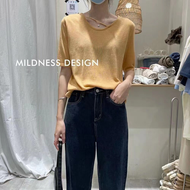 New in early summer! [Weika] solid color loose fit Pullover short sleeve T-shirt 8063# lwy