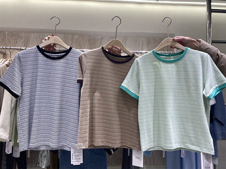 New year in early spring! [Boran buran] original design stripe short sleeve T-shirt 6056# XYY