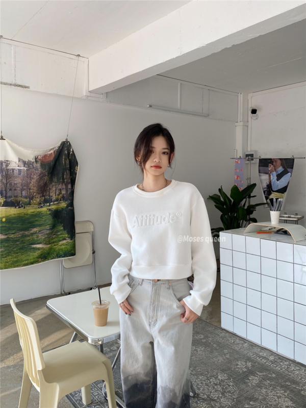 New year in early spring! [Moses queen] letter printed fashion sweater 21033# ZSY