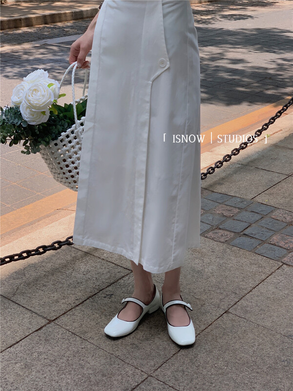[I snow] Korean versatile simple slim skirt 232379# WPL