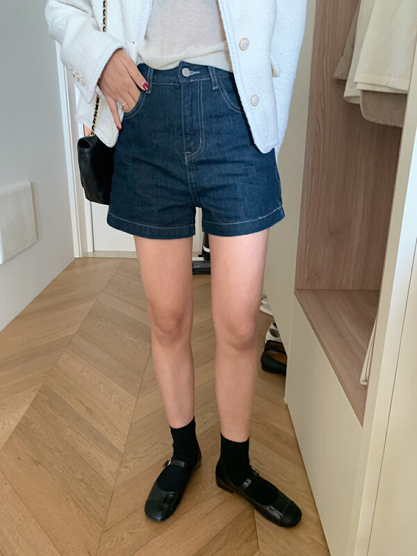 New in early summer! [meet me] Vintage high waist versatile denim shorts ys-6972# ll