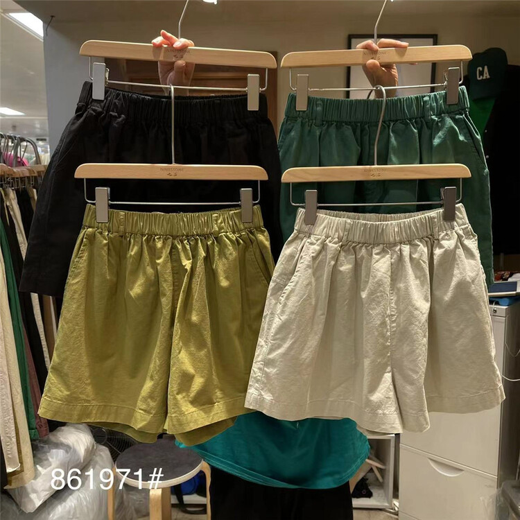 [fabric] elastic waist comfortable Korean casual shorts 861971# L