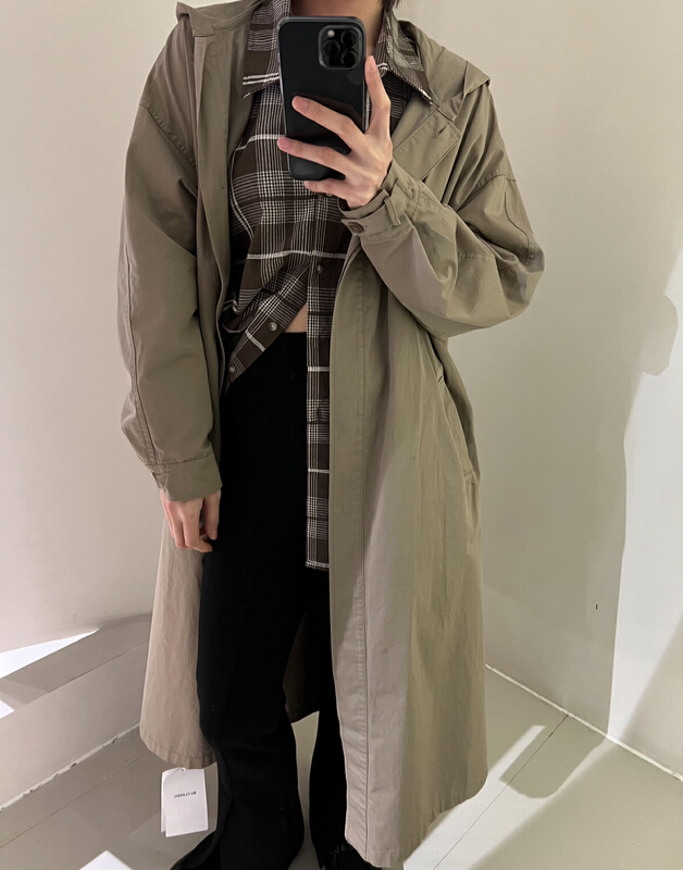 [Bu class] simple temperament hooded windbreaker b13522# zxl