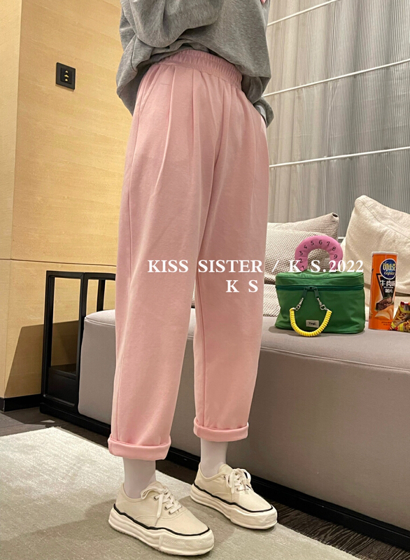 goods in stock! New year in early spring! [kiss sister] Korean loose straight casual pants 9016# ozq