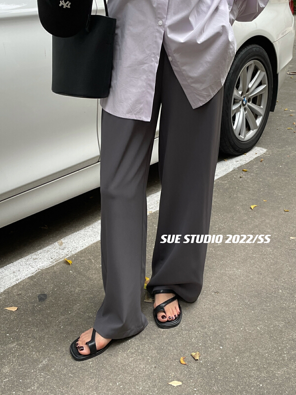 New year in early spring! [Sue studio] elastic waist high waist wide leg casual pants n99956# ZSY