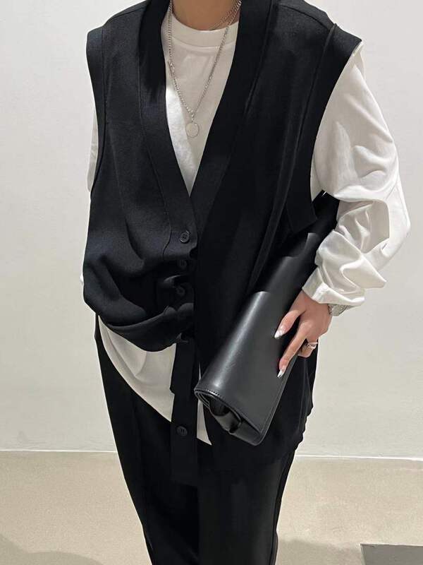 [WP / Yinuo] hollow out fashion V-neck vest z610# zxl