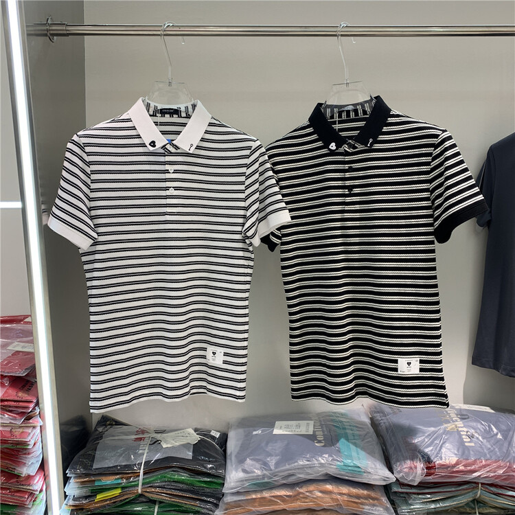 [aoshilong] Korean fashion striped polo shirt os2267# ZZL