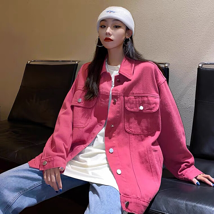 New year in early spring! [L.L studio] Korean solid color button up denim jacket 7003# hjy