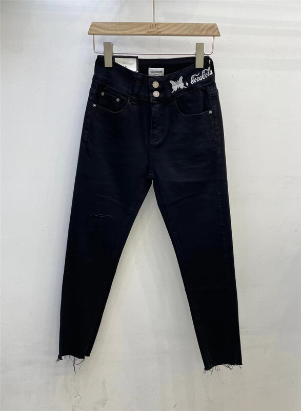 New in early summer! [u.u] Korean design waist butterfly print jeans ys2-8878# CSX