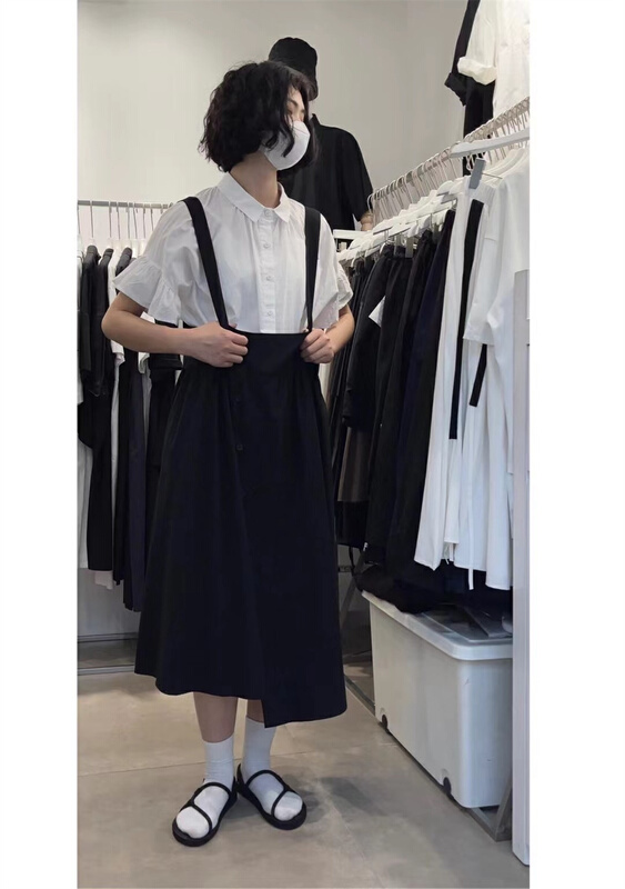 [three and two] Korean high waist comfortable strap skirt 58089# L