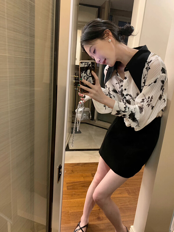 【SAVAGE】法式復古撞色尖領肌理感防曬衫  E8215#  WPL