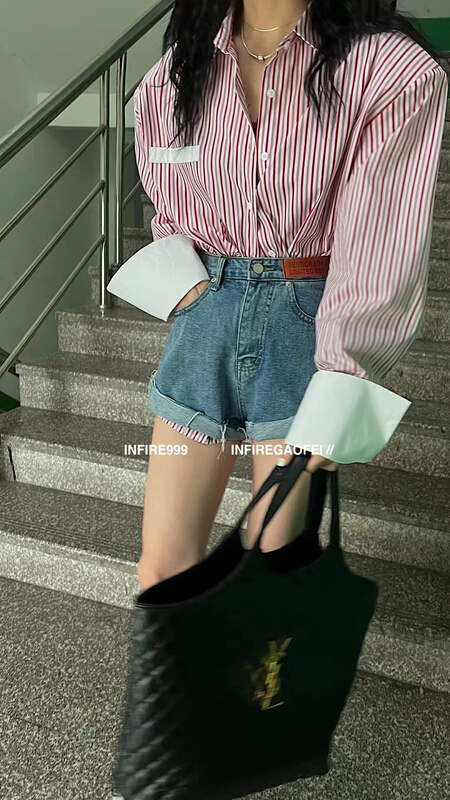 New in early summer! [c.h.z] simple high waist versatile denim shorts 20322# WTT