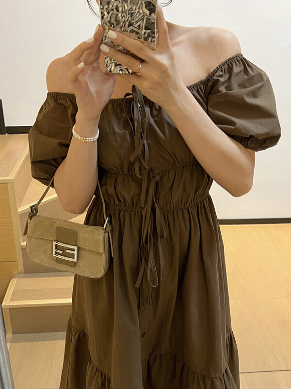 goods in stock! New in early summer! [star] off shoulder slim versatile dress 2287# zxl