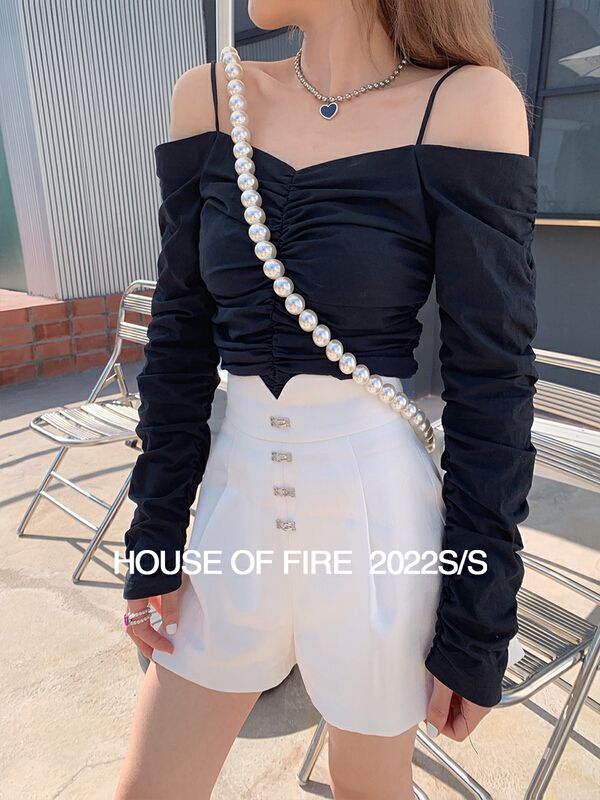 New year in early spring! [huohuohuo huodres] simple and versatile high waist design casual shorts 22001# ozq
