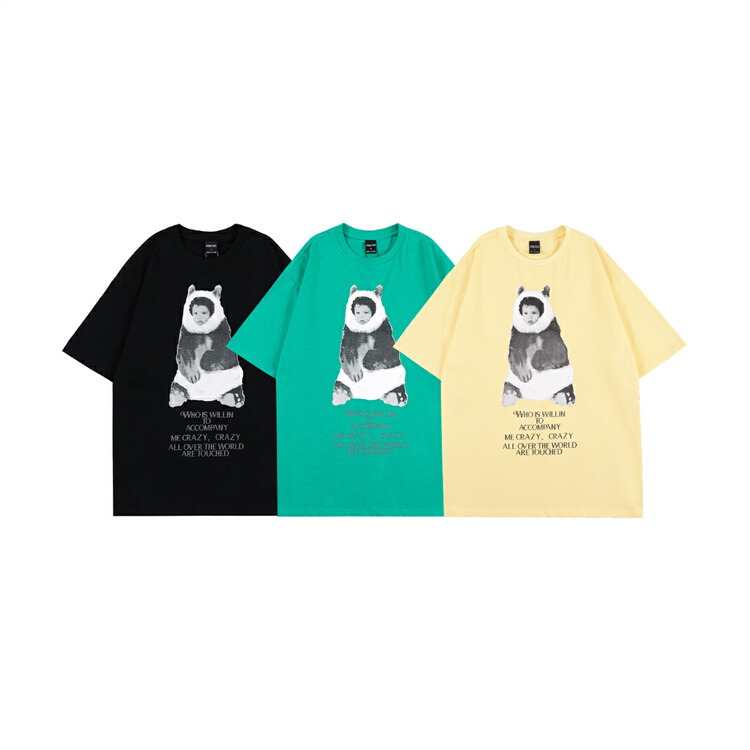 [venue] Korean style bear pattern versatile short sleeve T-shirt xd780# CSX