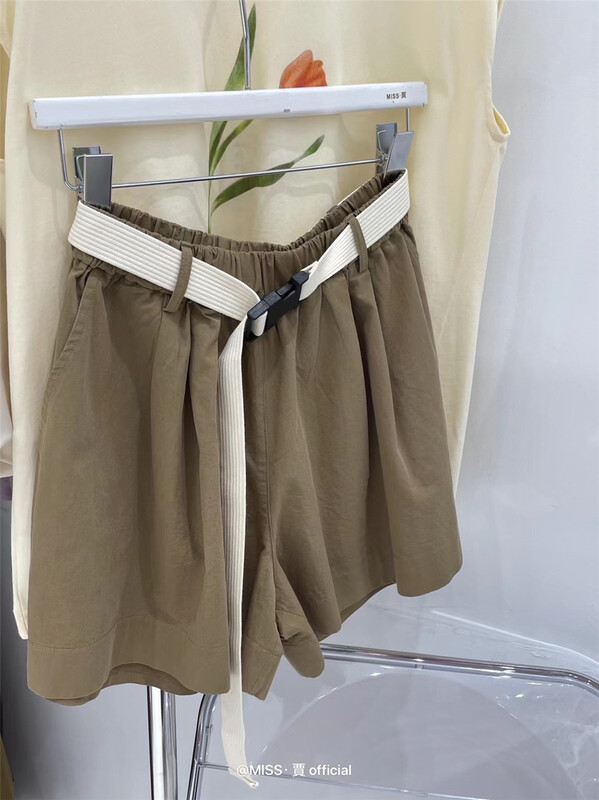 [Miss Jia] simple and versatile solid color loose casual shorts (with belt) 893# XYY