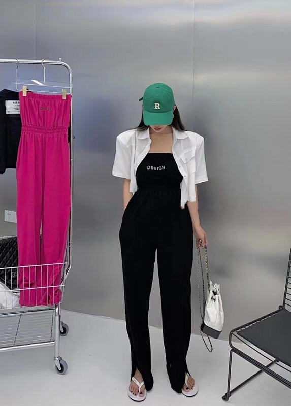 [show] crimped letter Korean Jumpsuit 58088# ozq