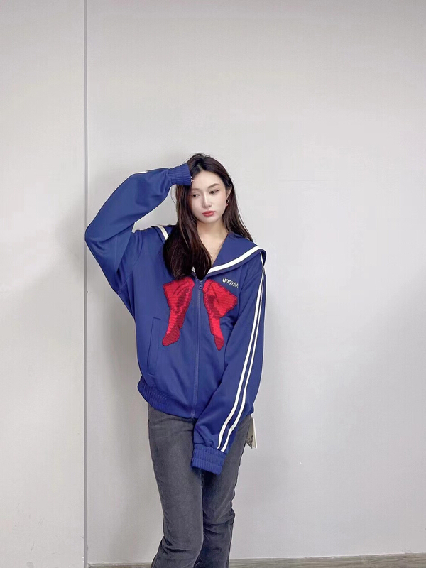 [Nancy] love Navy collar design versatile jacket 6193# WPL