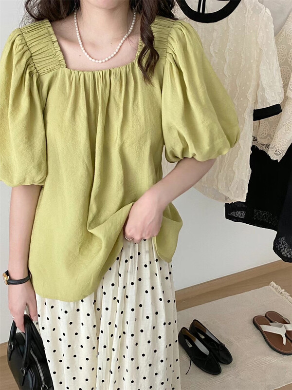 [o.lucky] Korean solid color versatile shirt 1719-1# HBx