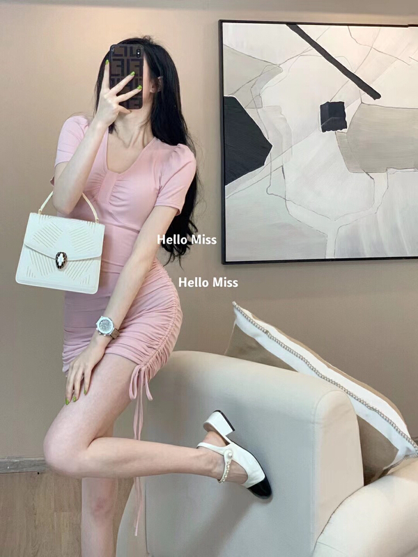 [Hello Miss] lady drawstring elegant dress (only skirts) 6225# PCZ