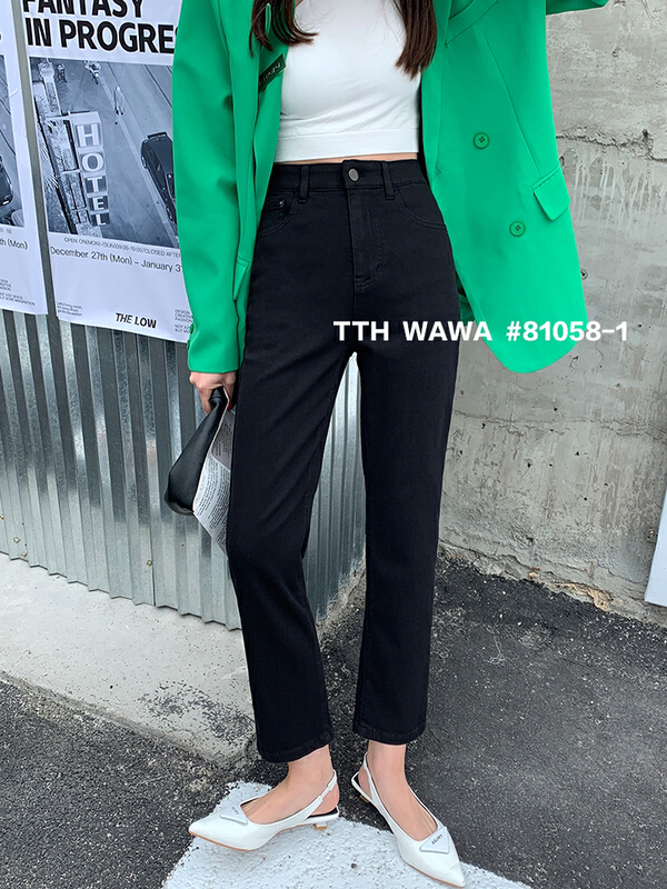 New year in early spring! [Wawa] Korean casual and versatile small straight jeans 81058-1# ozq