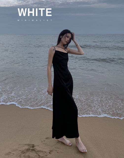 goods in stock! New year in early spring! [white] minimalist temperament suspender small black dress dress 88171# XYJ