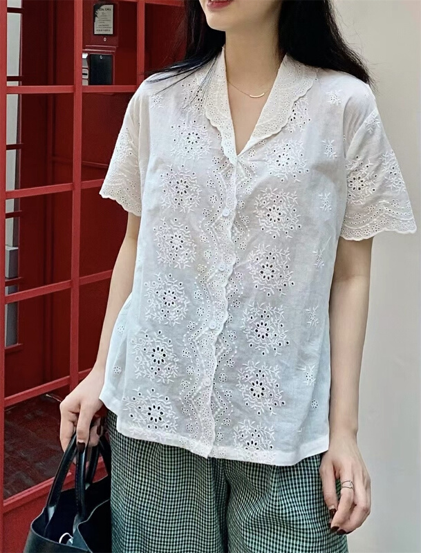 [vengo] aging cotton and hemp breasted shirt 6926# XJ