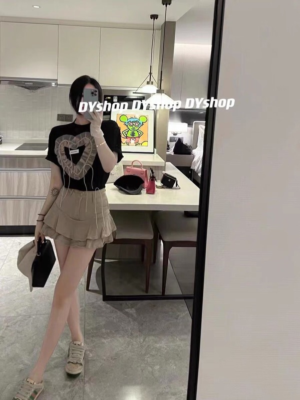 "Yayirou" Korean version of Joker love pattern short sleeve T-shirt 8910# ZYH