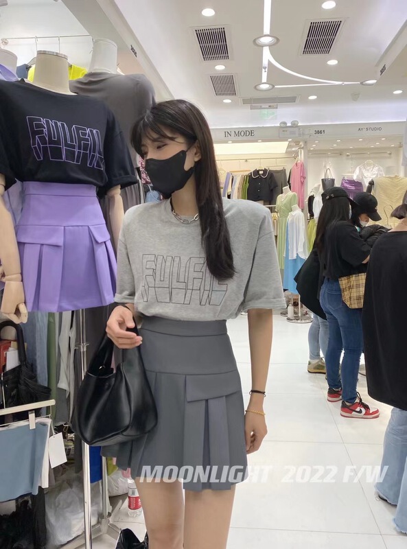 Original price 55.27! [moonlight] personalized letter Casual Short Sleeve T-shirt 0316# cqw