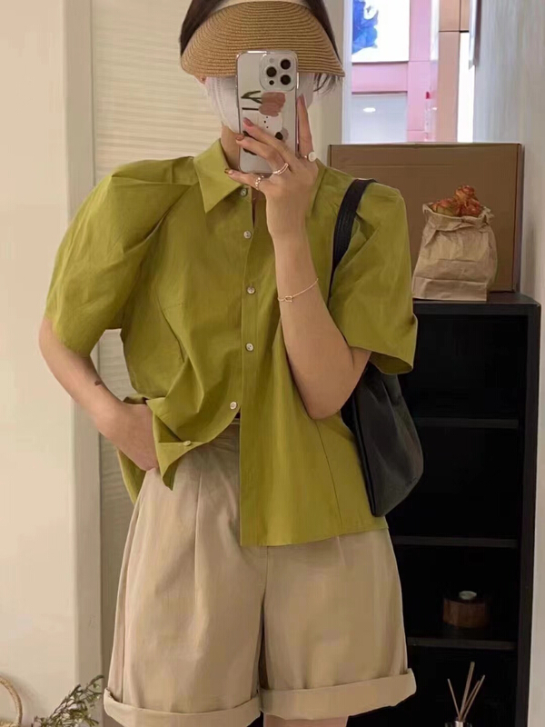 [vast charm] bubble sleeve loose and versatile shirt 5560# CLS