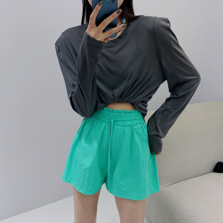 New in early summer! [Xi Xi] simple and versatile solid color sunscreen long sleeve T-shirt 6127# ozq