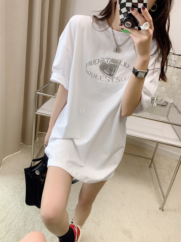 New in early summer! [Vanessa] fashion brand three-dimensional high-pressure short sleeve T-shirt 6122# ozq