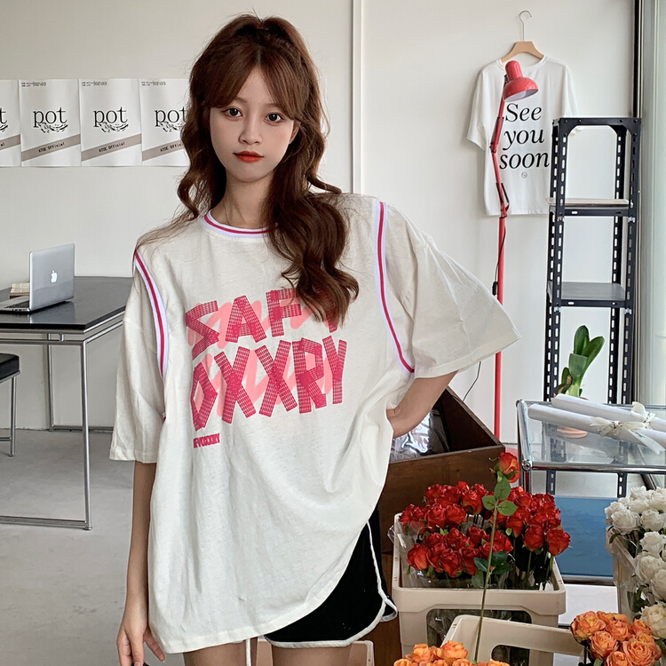 [ycnana] letter print fashion short sleeve T-shirt 98112# LSW