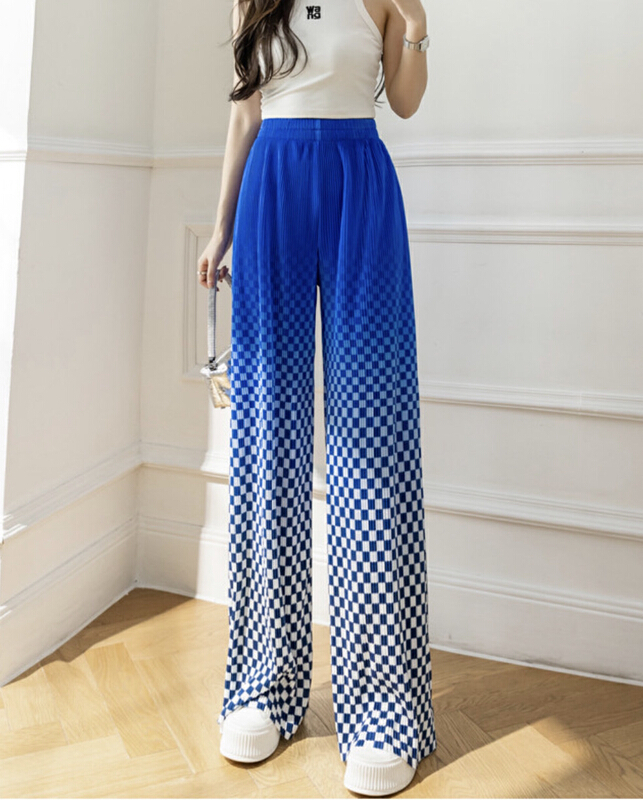 [love in clothes] gradient lattice fashion casual pants 203-2# Cl