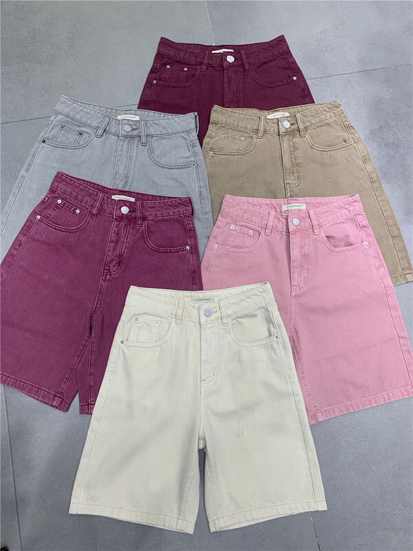 [t-platform] Korean style straight tube versatile thin denim shorts 8353# zxx