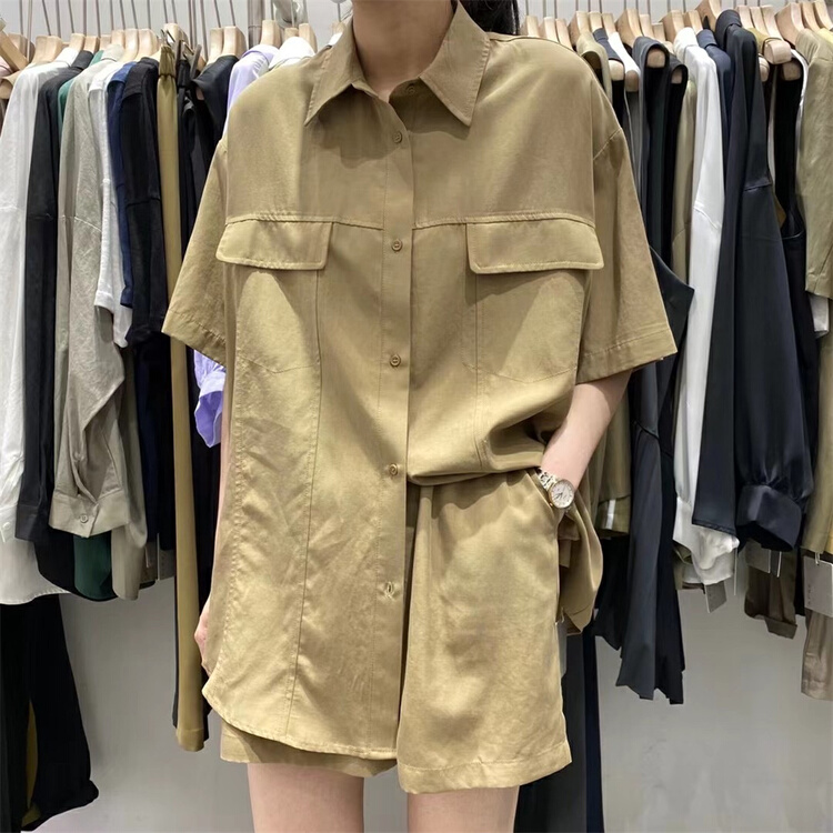 New in early summer! [self] fashionable and versatile Pocket Shirt 7096# LSL