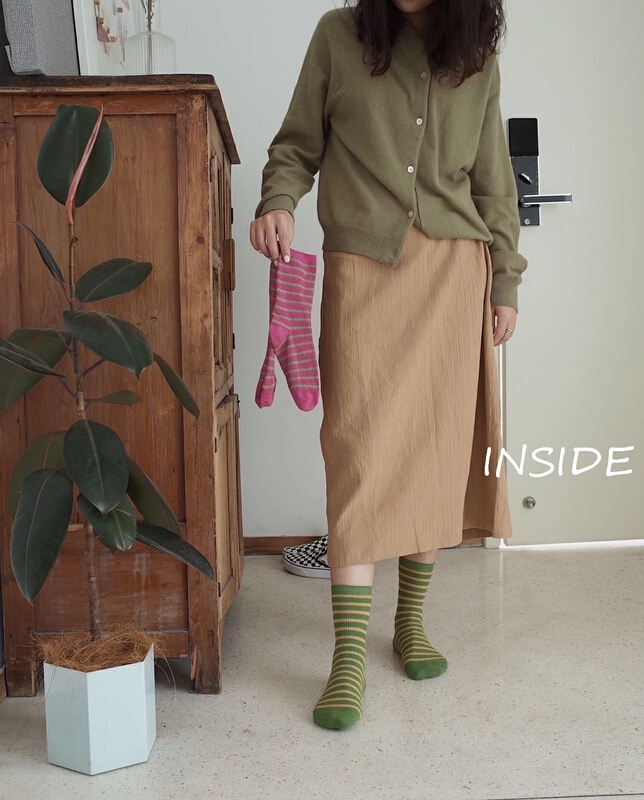 [inside] Japanese and Korean ins retro simple color matching socks n6732# zxl