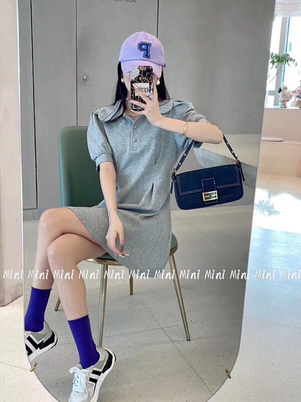 New in early summer! [L.L studio] Korean bubble sleeve doll neck dress 7416# PCZ