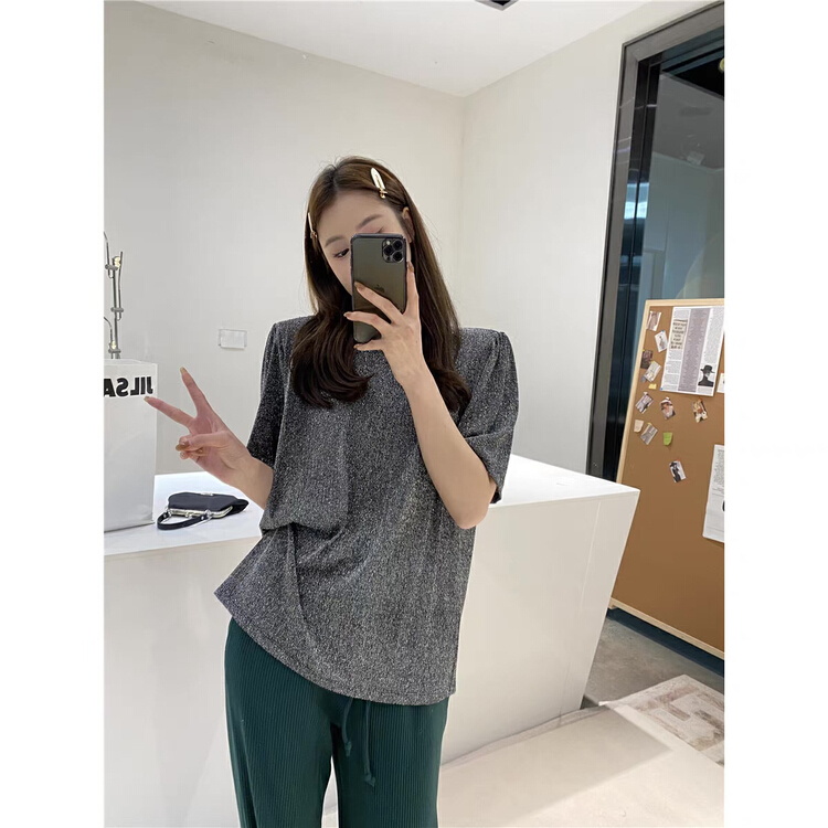goods in stock! New year in early spring! [fumigation] bright silk lazy loose short sleeve T-shirt 0253# lwy