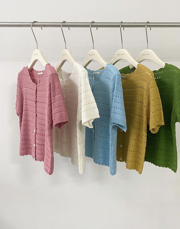 [new post] Korean solid color short sleeved knitted cardigan np-m812# cqw