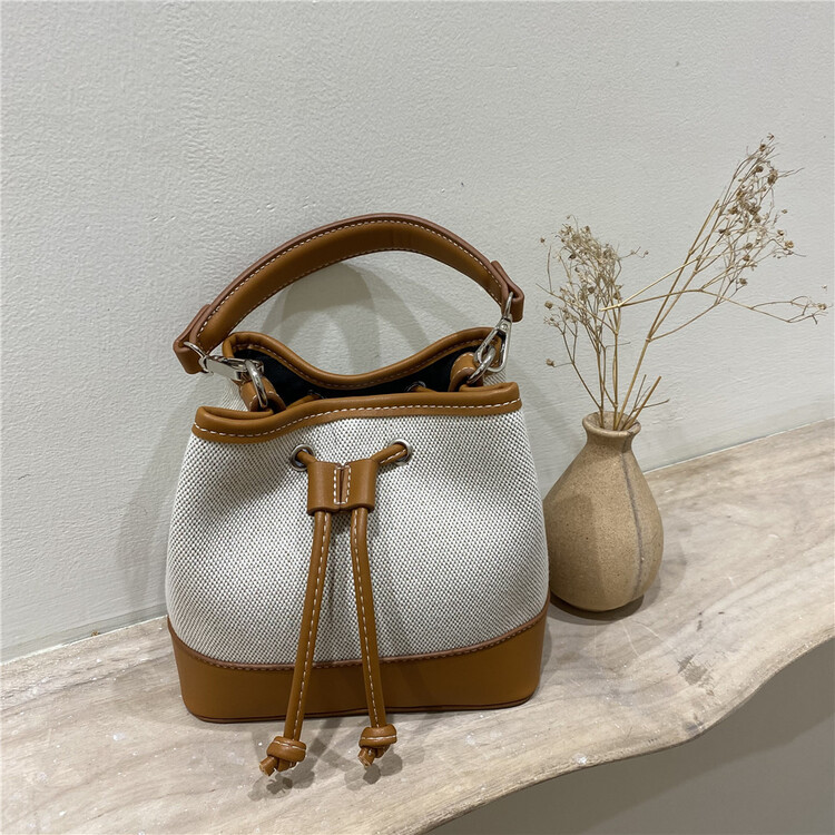 [misslan] linen drawstring portable messenger bag e090# XJ