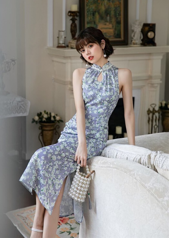 [Joyce stang] little woman's floral slit thin dress 21145# JJ