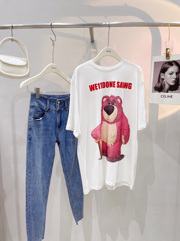New year in early spring! [sun] cartoon printed letter short sleeve T-shirt (short sleeve only) t679# lwy
