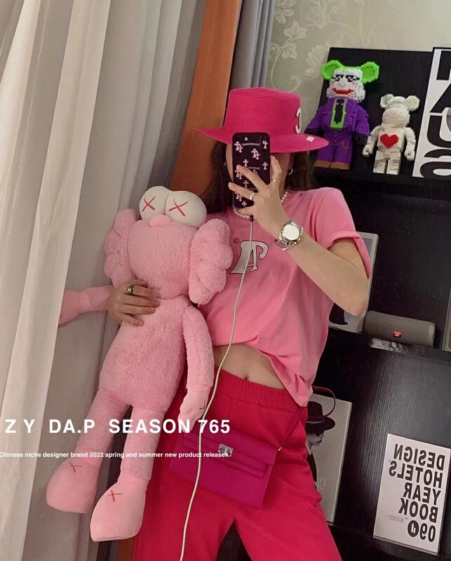 Original price 37.22! [ZY] simple A-line color contrast short sleeve T-shirt ys3-765# WTT